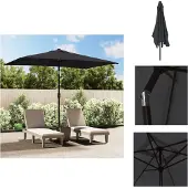 vidaXL Parasol avec mât métallique 300x200 cm noir