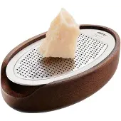 GEFU L 15 cm - Akacietrae/rustfrit stål - Naturel, Râpe, Argent, Marron