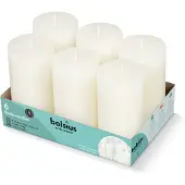Bolsius Bougie cylindrique rustique 130/68 perle 6 pièces