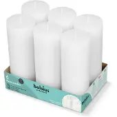 Bolsius Bougie cylindrique rustique 190/68 blanc 6 pi?ces