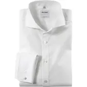 Olymp Chemise Coupe Cintrée Poignets Double Ecru Blanc cassé taille 44