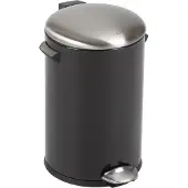 EKO - Belle Deluxe Poubelle à pédale 12 litres - Steel Plastic - Noir, inox mat