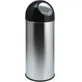 V-Part - Abfallbehälter mit Druckdeckel 55 Liter - Stainless steel Plastic - Edelstahl, Schwarz