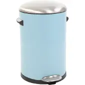 EKO - Belle Poubelle à pédale de luxe 12 litres - Acier Plastique - Bleu clair, sablé
