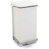 Huismerk V-Part - Poubelle industrielle à pédale 45 litres - Acier - Blanc