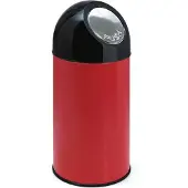 Huismerk - Abfallbehälter mit Druckdeckel 40 Liter - Steel Plastic - Rot, Schwarz
