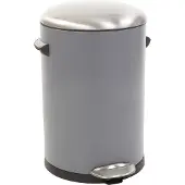 EKO - Belle Poubelle à pédale Deluxe 12 litres - Acier inoxydable - Gris, sablé