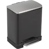 EKO - E-Cube Poubelle à pédale 20 litres - Stainless steel Plastic - noir, inox mat