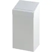 V-Part - Poubelle en métal avec clapet à pousser 50 litres - Steel - Blanc