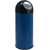 Huismerk - Abfallbehälter mit Druckdeckel 55 Liter - Steel Plastic - Blau, Schwarz