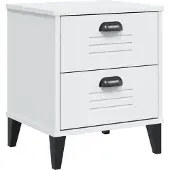 vidaXL Table de chevet VIKEN blanc bois d'ingénierie