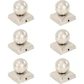 vidaXL Bouchons de poteau 6 pcs Globe final Acier inoxydable 71x71 mm