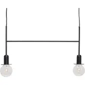 Hubsch Suspension en métal noir avec deux sources de lumière