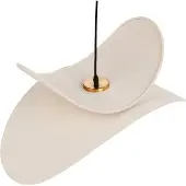 Beliani Suspension beige lin 105 cm abat-jour tissu ampoule apparente design moderne Suspension lumineuse