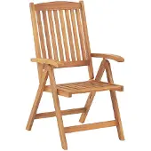 Beliani Lot de 2 chaises de jardin pliantes en bois avec coussins bleus Java Lumarko !