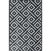 vidaXL Tapis d'extérieur ARAKIL blanc et noir 190x290 cm PP