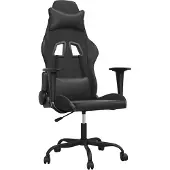 vidaXL Chaise de jeu avec fonction de massage Noir similicuir