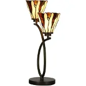 Clayre & Eef Lampe de table Tiffany 46x28x63 cm Beige Verre
