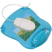 Q-CONNECT Tapis de souris avec revêtement en gel bleu, Tapis de souris, Transparent, Bleu