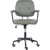 Beliani Siège de bureau vert en simili-cuir pivotant réglable en hauteur avec accoudoirs style moderne traditionnel salle de travail