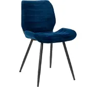 Sonstiges Bronx71 Chaise à manger en velours Toby moderne bleu