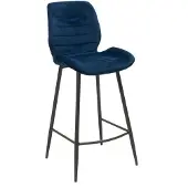 Naber GmbH (Tablon) Bronx71 Tabouret de bar velours Toby bleu 71 cm