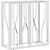 vidaXL Table console 70x30x70 cm acier inoxydable et verre