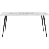 Beliani Table De Salle À Manger Effet Marbre Blanc 160 X 80 Cm Santiago