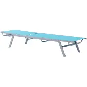 Beliani Chaise longue de jardin bleue et argentée, en résille, avec structure en acier, réglable, style moderne, pour le jardin