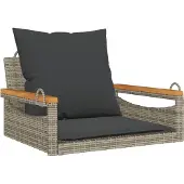 vidaXL Balancelle avec coussins gris 63x62x40 cm résine tressée