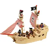 Bigjigs Toys Tidlo Bateau pirate en bois