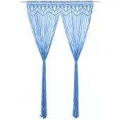 vidaXL Rideau en macramé Bleu 140x240 cm Coton
