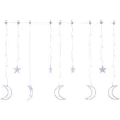 vidaXL Light Girland Star und Mond Fernbedienung 138 LED Blau