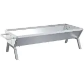 vidaXL Plaque de barbecue 118x42x30,5 cm acier inoxydable couleur argent