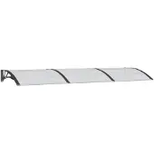 vidaXL Auvent de porte Noir 300x100 cm Polycarbonate