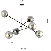 Emibig Lustre 6xE14 40W LINEAR 6 BLACK/GRAPHITE 1167/6