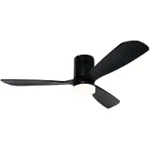 QAZQA Ventilateur de plafond intelligent noir 132 cm avec LED intégrée, température de couleur réglable en 3 étapes et télécommande - Sofia