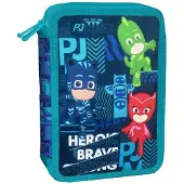 Diakakis trousse à crayons PJ Masks garçons 21 cm polyester bleu 31 pièces
