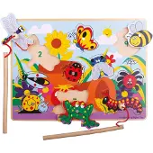 Bigjigs Jeu de pêche magnétique Garden Friends, +18 mois,