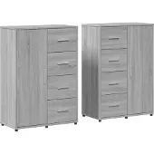vidaXL Sideboards 2 pcs. Gris Sonoma 60x31x84 cm Bois composite