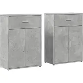 vidaXL Sideboards 2 pcs. Gris béton 60x30x84 cm Bois composite