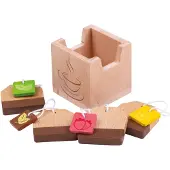 Bigjigs : sachets de thé en bois dans une boîte - 5 pièces