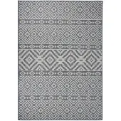 vidaXL Tapis à tissage plat d'extérieur 140x200 cm Rayures bleues
