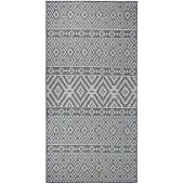 vidaXL Tapis à tissage plat d'extérieur 100x200 cm Rayures bleues