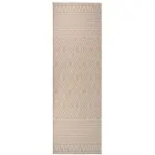 vidaXL Tapis à tissage plat d'extérieur 80x250 cm Rayures brunes