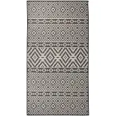 vidaXL Tapis à tissage plat d'extérieur 80x150 cm Rayures noires