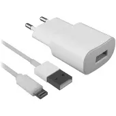Sublime Market Connect Chargeur mural + câble Lightning MFI 2.1A Blanc