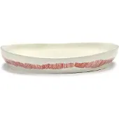 Serax Feast Plat de Service M White|Red Stripes