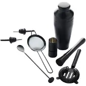 Point-Virgule cocktailset set van 8 zwart (Set de cocktail)