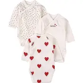 Petit Bateau Barboteuse / body rouge / blanc naturel